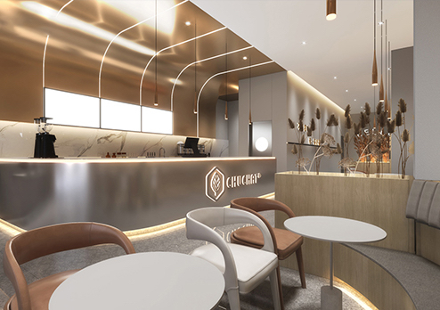 初茶（東莞萬(wàn)科時(shí)富金色家園店）-現(xiàn)代風(fēng)奶茶店設(shè)計(jì)